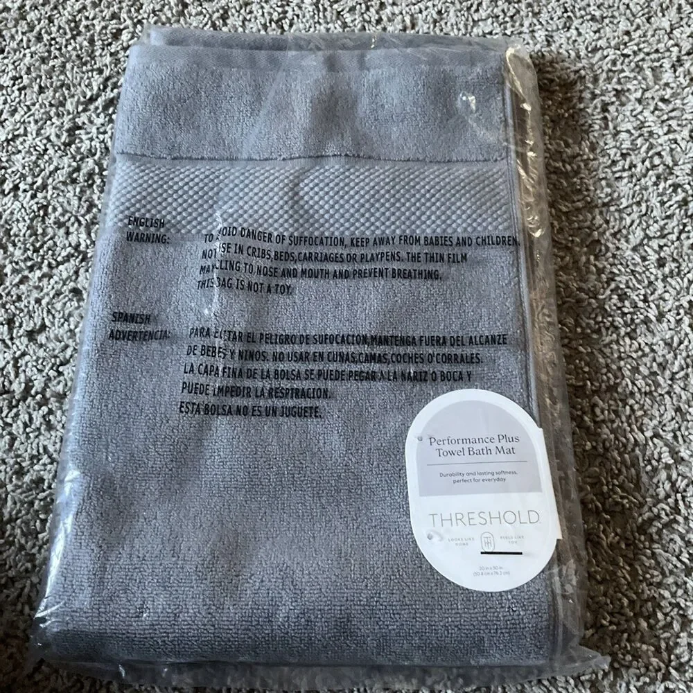 Threshold Performance Plus Towel Bath Mat Gray 20